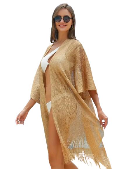 Kimono de plaja auriu
