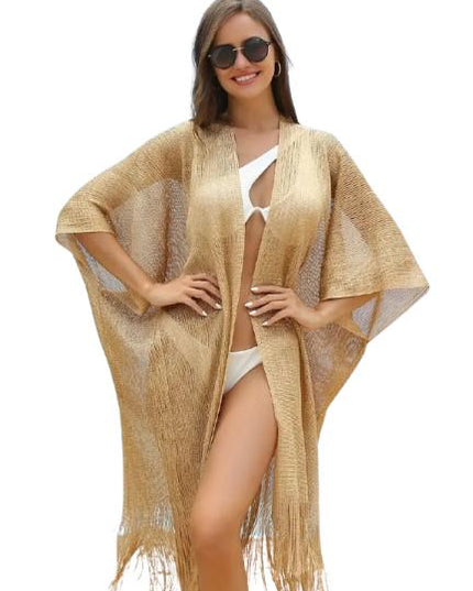 Kimono de plaja auriu