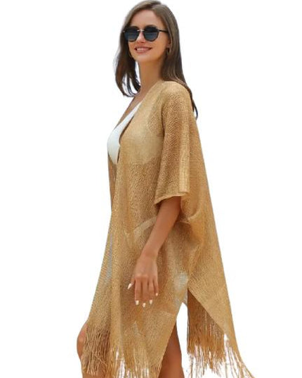 Kimono de plaja auriu