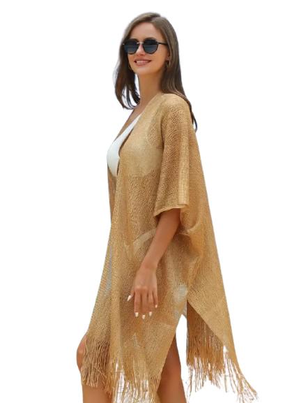 Kimono de plaja auriu