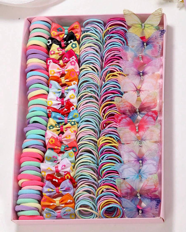 Set de 266 bucăți de legături de păr multicolore