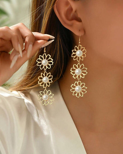 Cercei Aurii Cu Perle