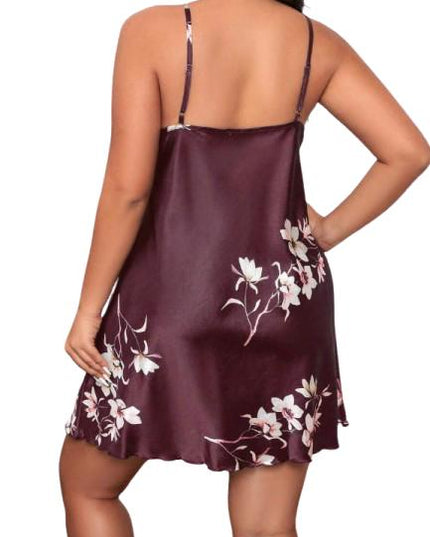 Camasa De Noapte Inflorata Din Matase