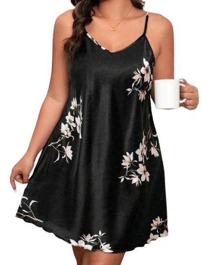 Camasa De Noapte Inflorata Din Matase